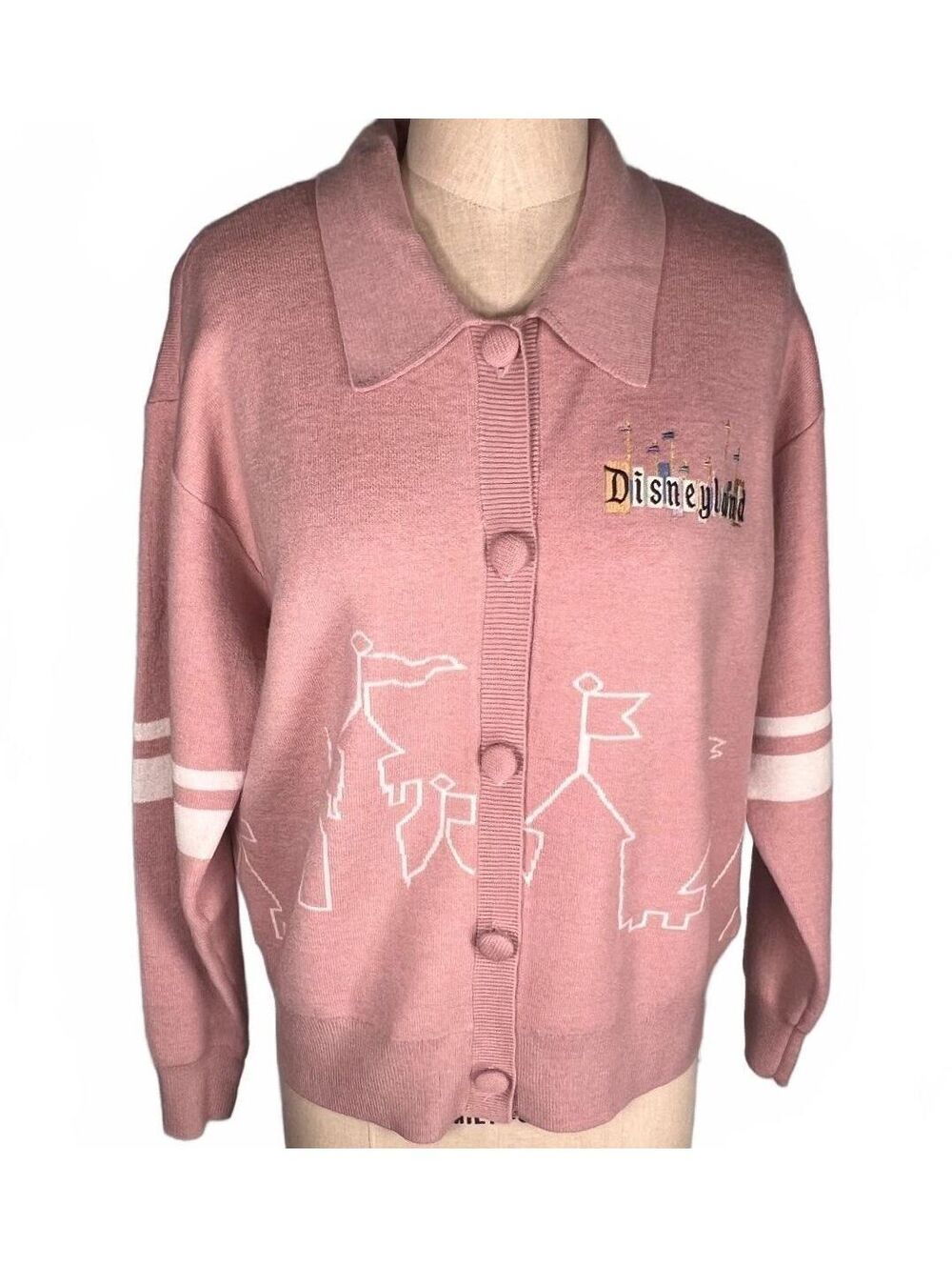 NWT Disney Her Universe Pink Disneyland Castle Cardigan Coquette Retro Preppy S